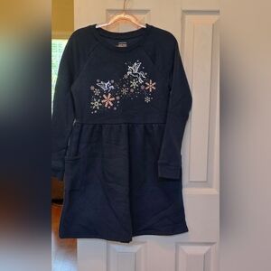 Jumping Beans Navy Dress with Unicorn and Star Pattern